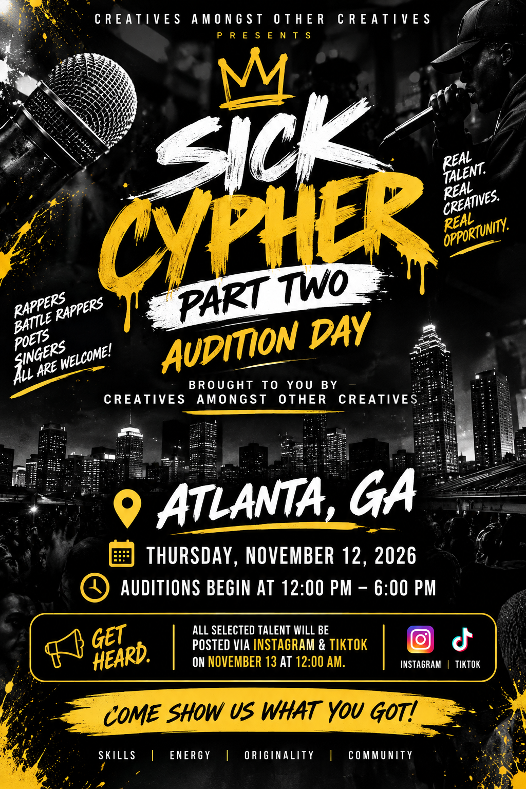 CAOC SICK CYPHER  2 AUDITIONS