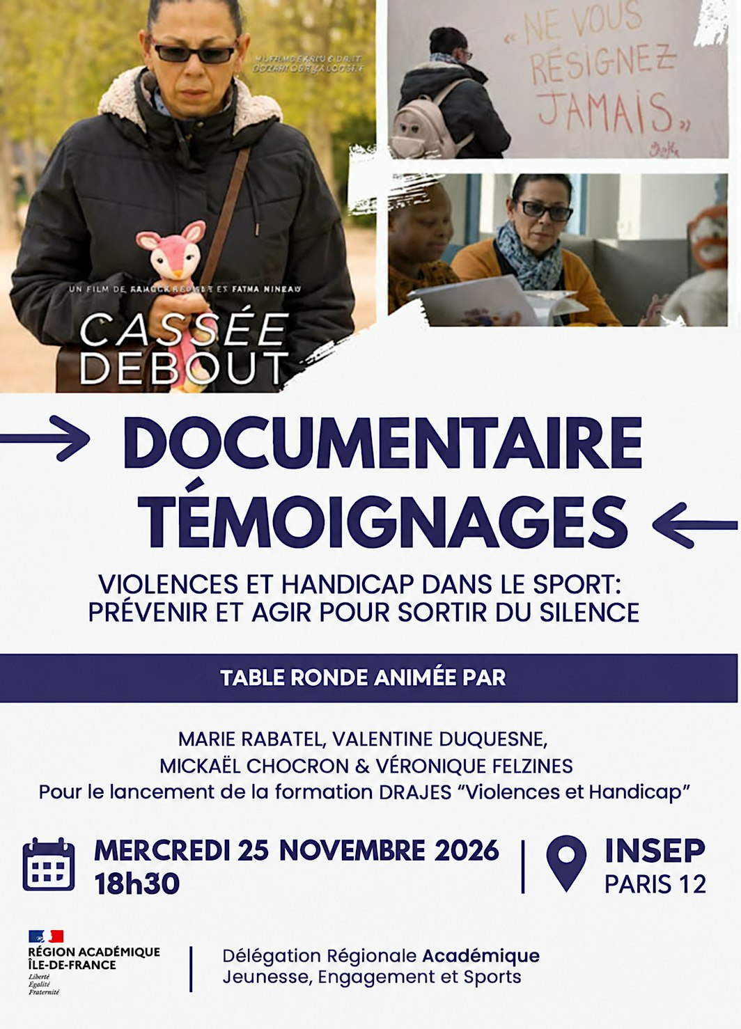 Violence et handicap : lancement de la formation DRAJES : sortir du silence