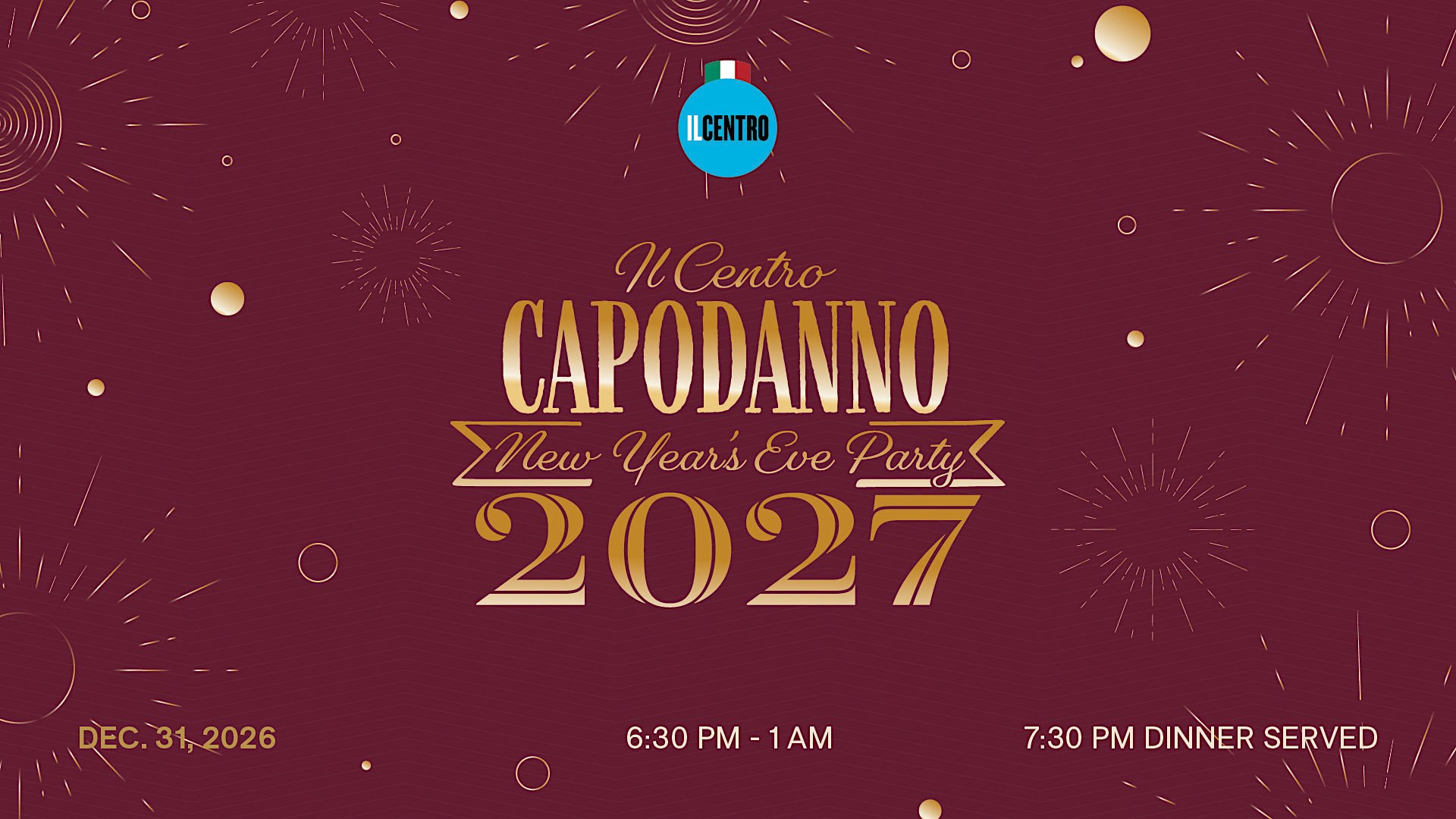 Il Centro's New Years Eve Party 2027