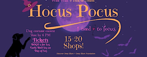 Hocus Pocus! Wine Walk + Trick-or-Treatos