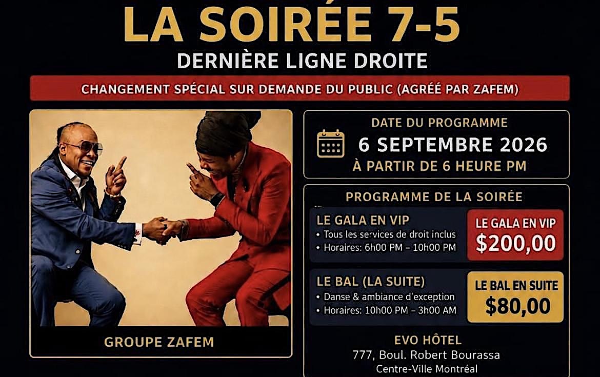 La Soirée 7-5 _BAL ZAFEM- LA SUITE) — 80 $