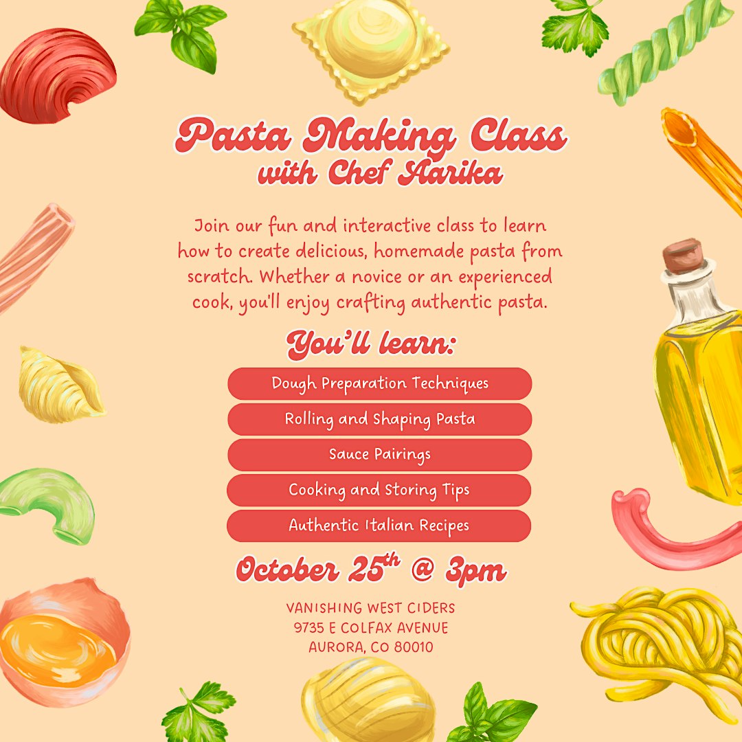 Fall Pasta Making Class at Vanishing West Ciders