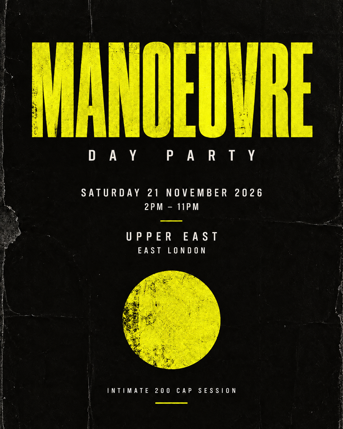 Manoeuve East London Intimate Day Party