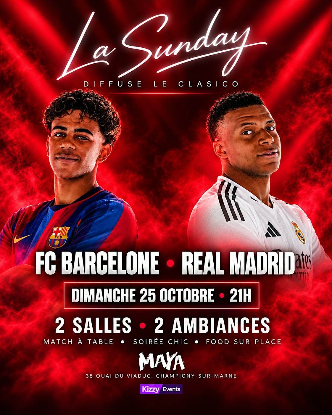 Le Clasico à La Sunday ⚽ FC Barcelone vs Real Madrid au Maya Club