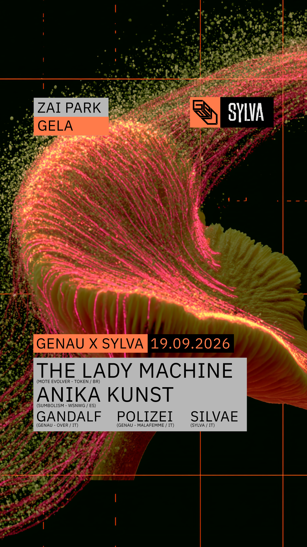 ZAI PARK present GENAU x SYLVA w// The Lady Machine, Anika Kunst