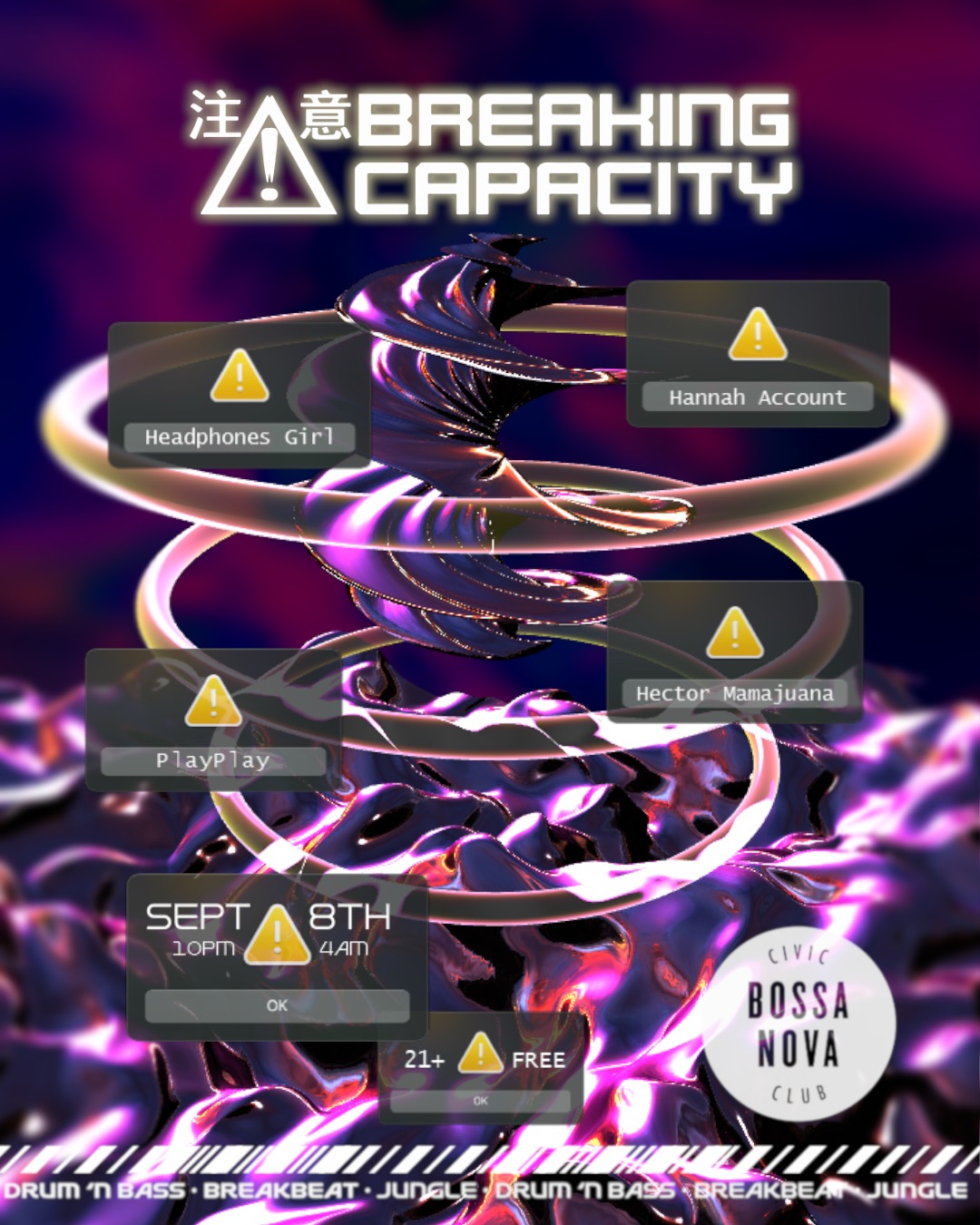 Breaking Capacity: Headphones Girl, Hector Mamajuana, Hannah Account, PlayPlay