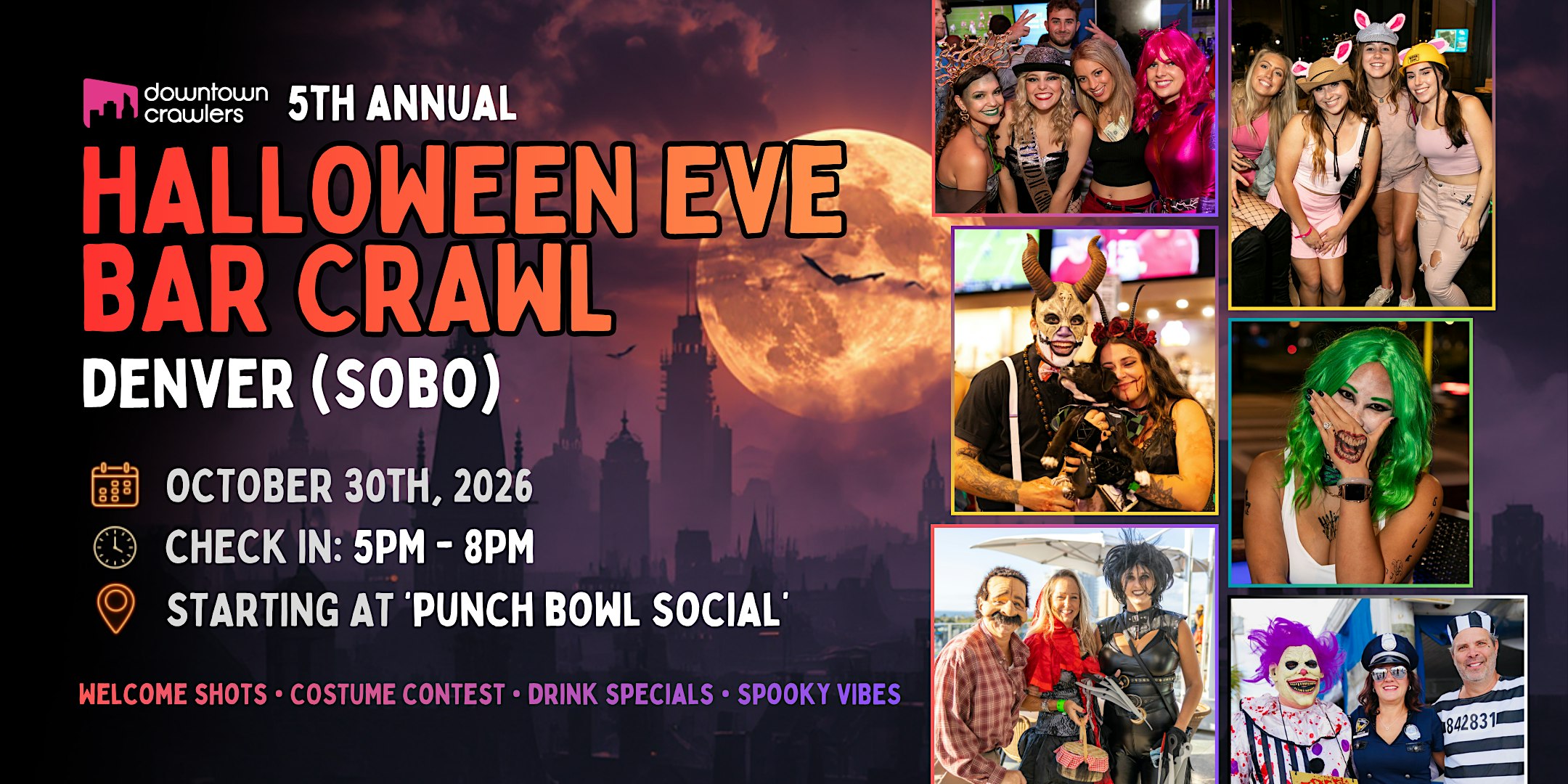 Halloween Eve Bar Crawl 10/30 - DENVER (South Broadway)