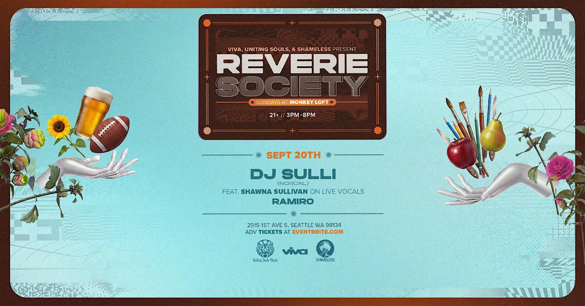 Reverie Society : Sunday 9/20/26 - DJ Sulli w/ Shawna Sullivan on vocals!