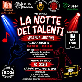 LA NOTTE DEI TALENTI 2026 SECONDA EDIZIONE