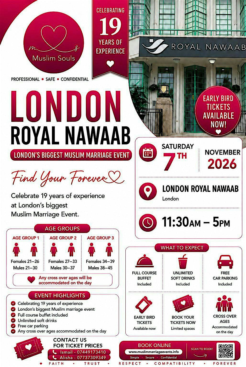 Muslim Marriage Events London - 3 Age Groups