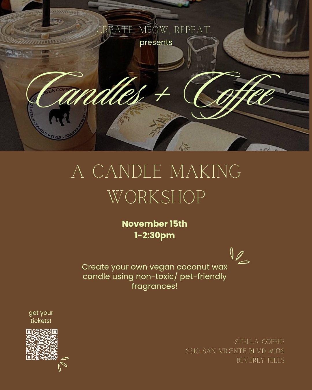 Candles & Coffee: candle making class at Stella Coffee!