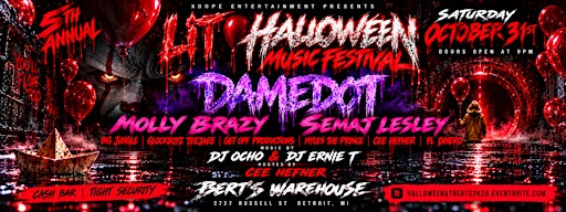 5th Annual Berts Warehouse Halloween Party ( Damedot & Molly Brazy Live)