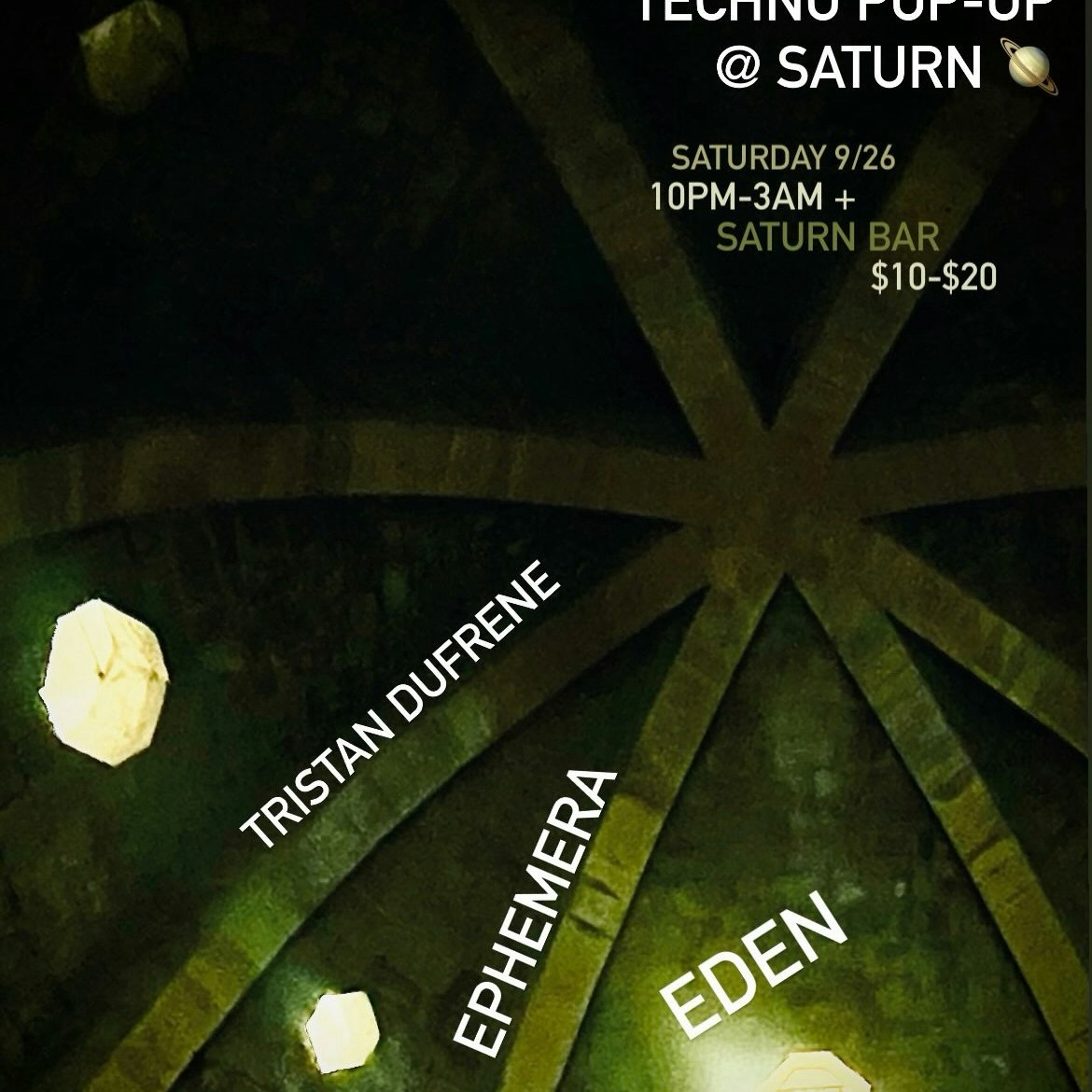 Techno Pop-Up with Tristan Dufrene, Ephemera, and Eden