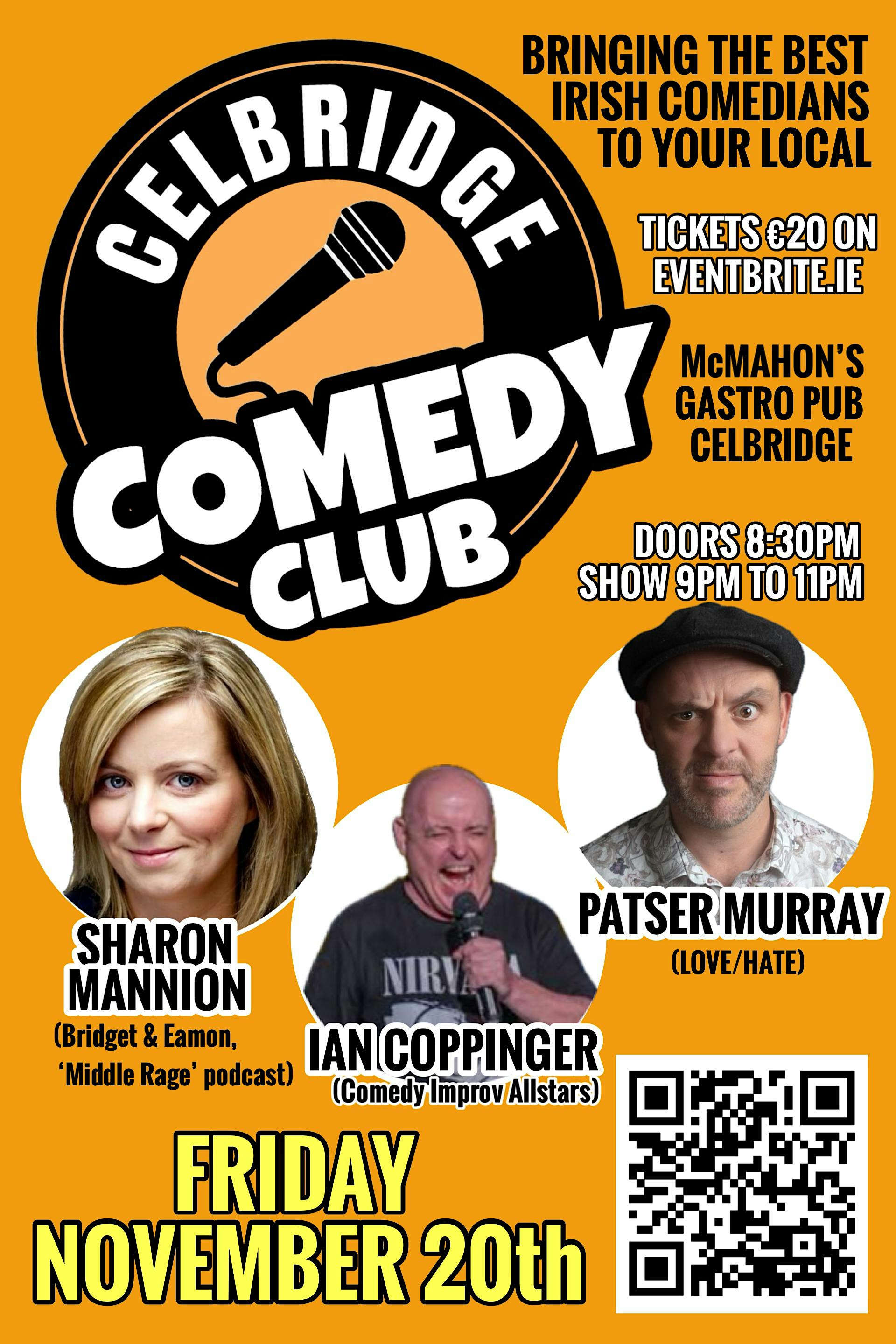 Celbridge Comedy club at McMahons Nov.20th