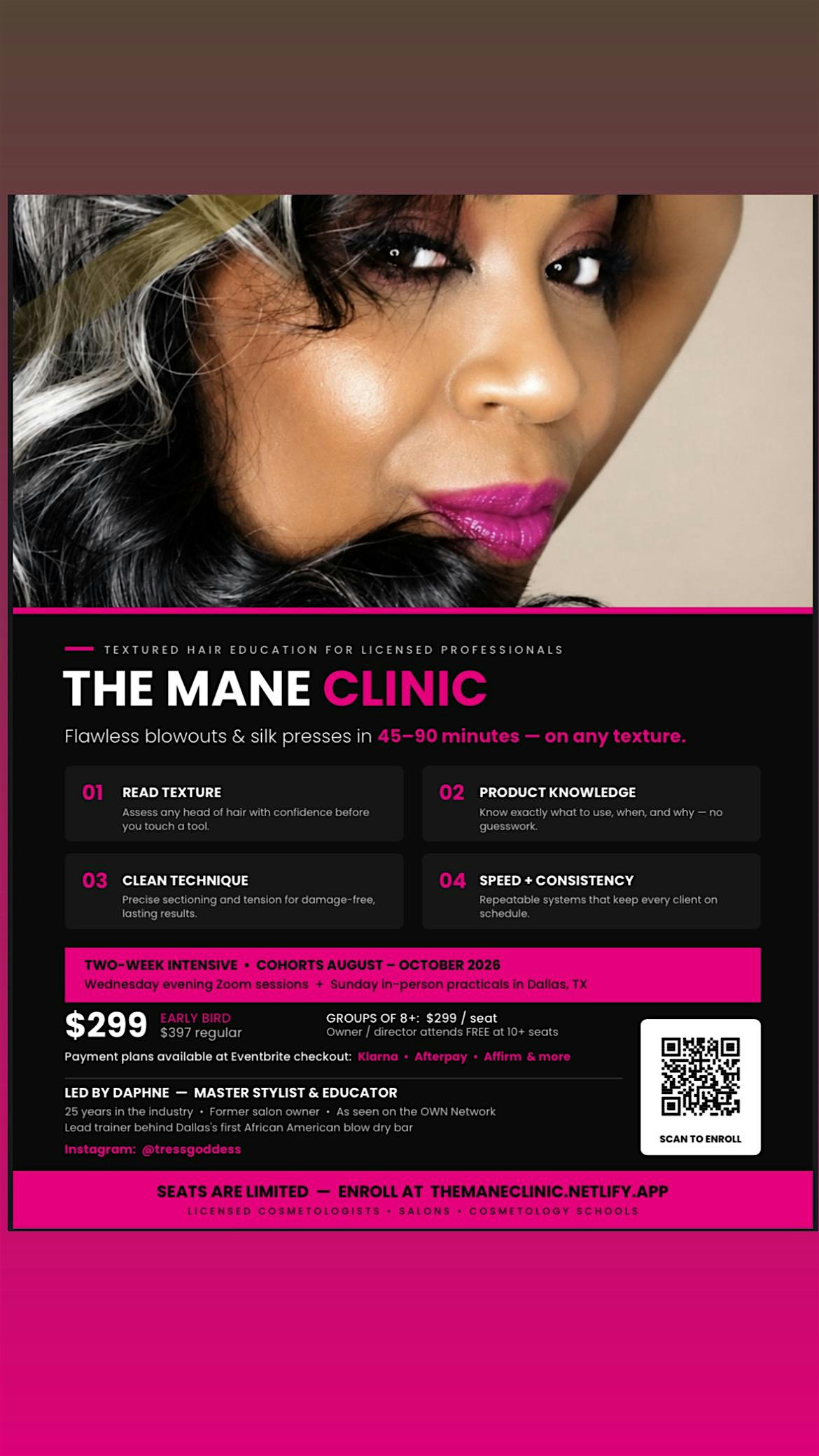 The Mane Clinic: Silk Press & Blowout Mastery for Licensed Stylists