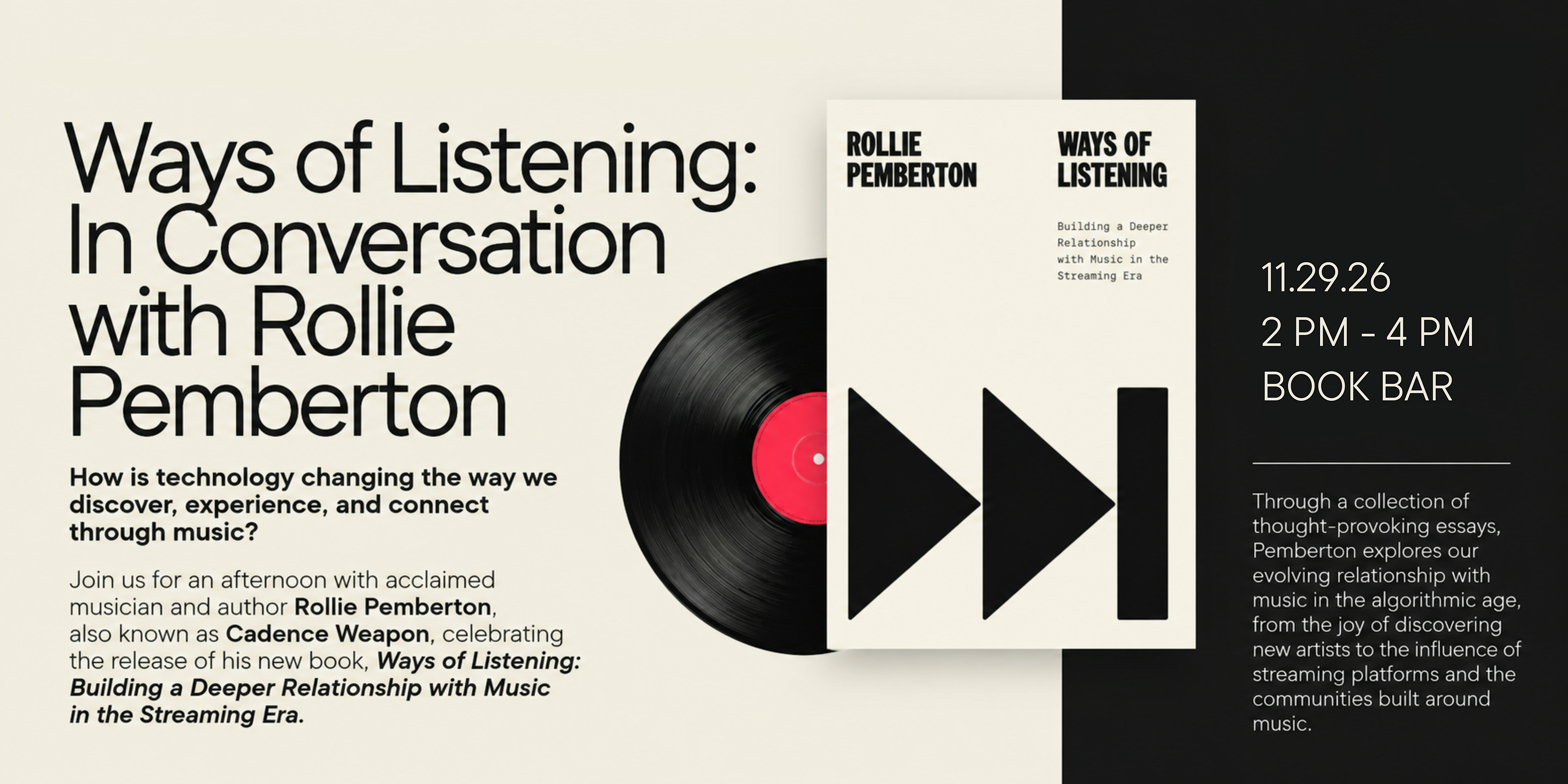 Ways of Listening: In Conversation with Rollie Pemberton