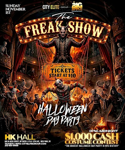 The Freak Show: NYC Halloween Day Party 2026 | Big Apple Brunch