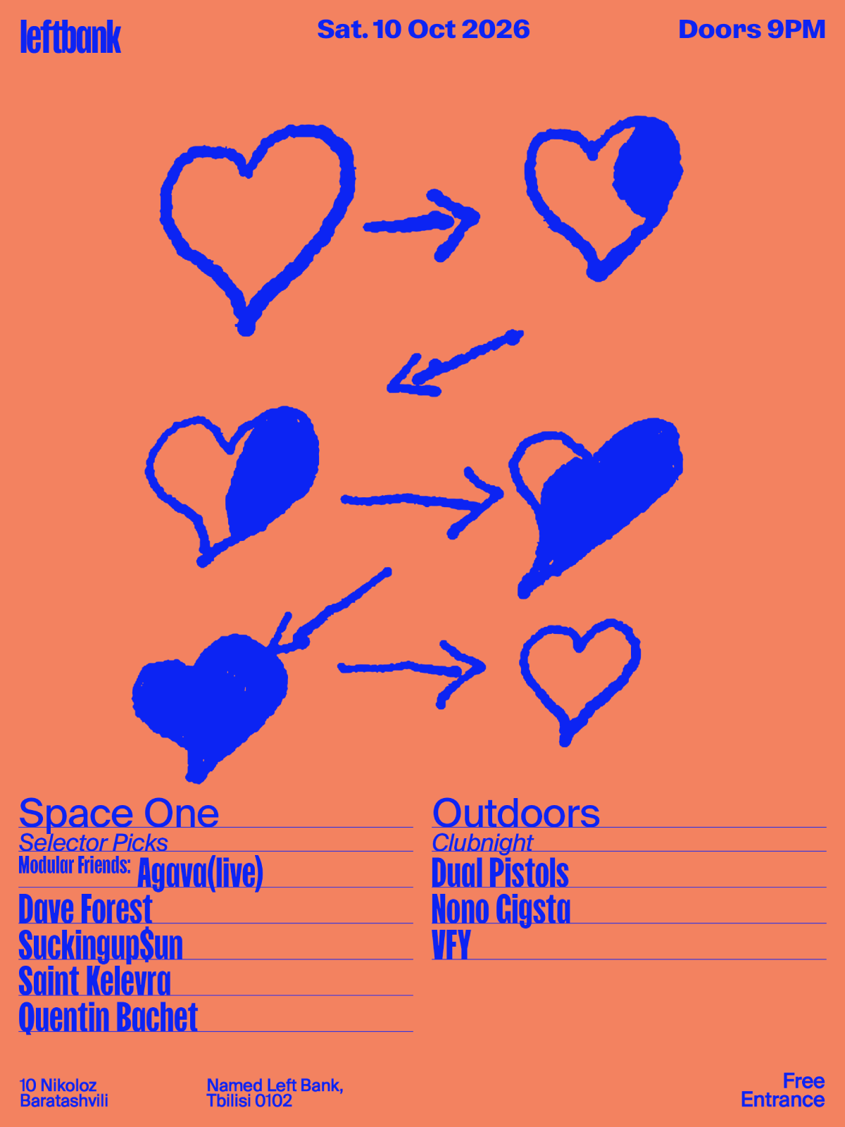 Free Saturdays: Modular Friends x Space One; VFY • Nono Gigsta • Dual Pistols at Outdoors