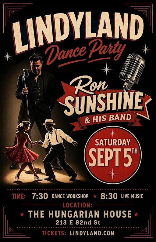 LINDYLAND Dance Party with Ron Sunshine & His Swing Band