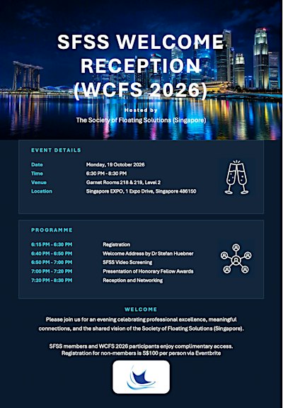 SFSS Welcome Reception on Day 1 of WCFS 2026 (19 October 2026)