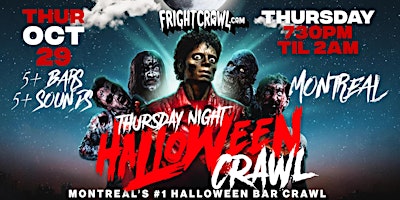 The Fright Crawl | Montréal Halloween Bar Crawl 2026 | Thursday, October 29