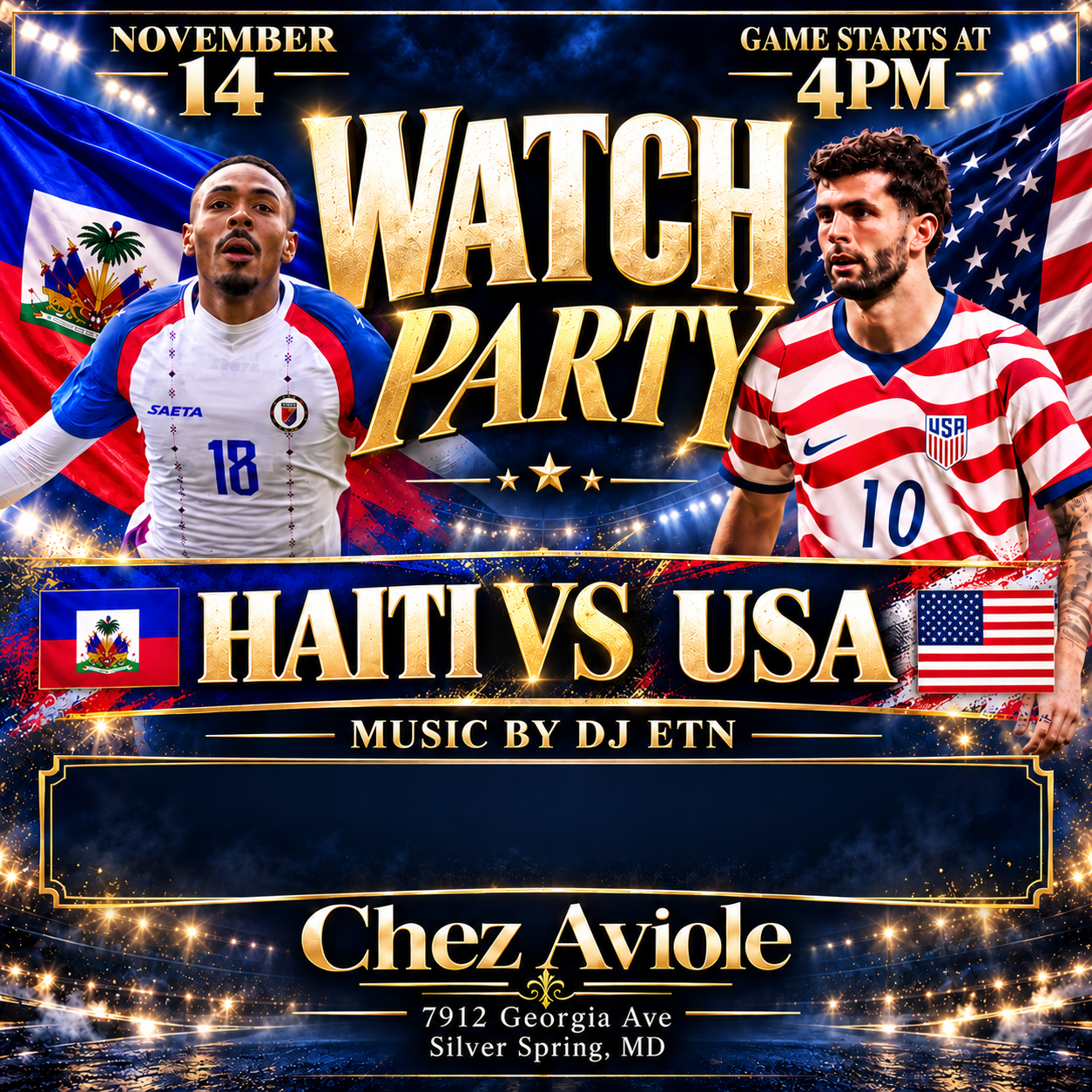 Haiti Vs USA Watch Party