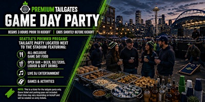 Premium Tailgate Party: Seattle Seahawks vs. Dallas Cowboys