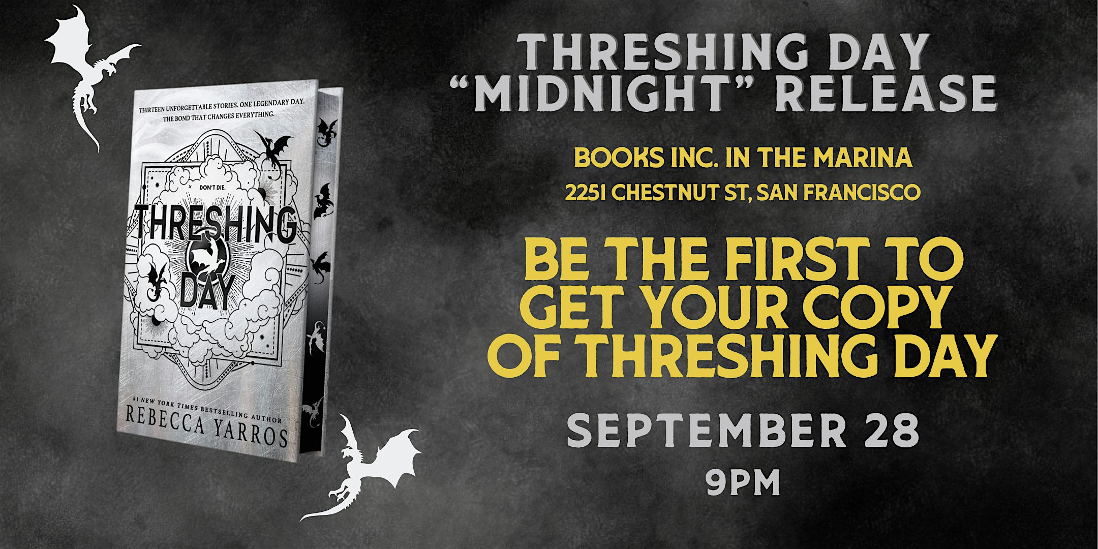 Threshing Day Release at Books Inc. in the Marina