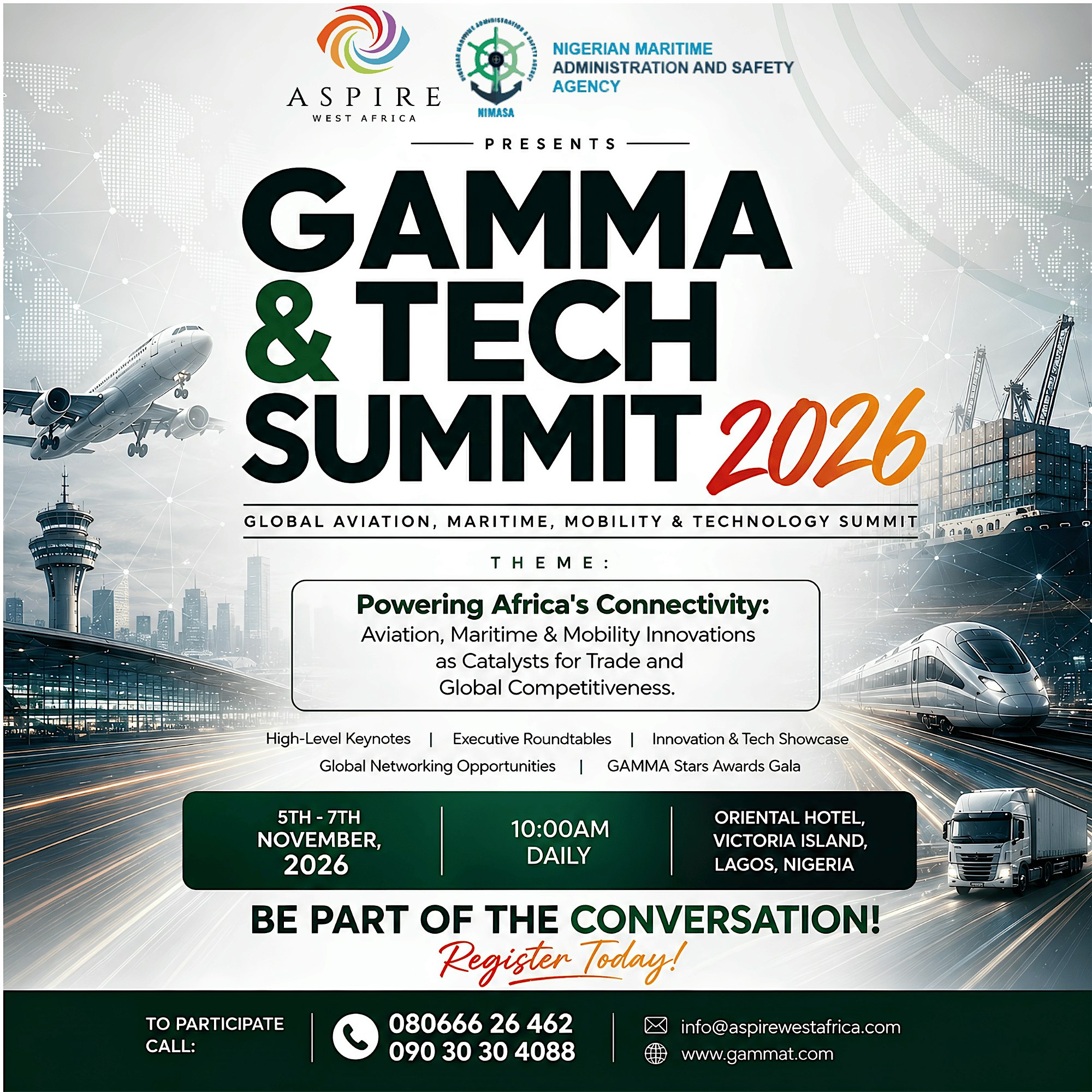 GAMMA & Tech Summit 2026 Global Aviation, Maritime & Mobility Access Summit