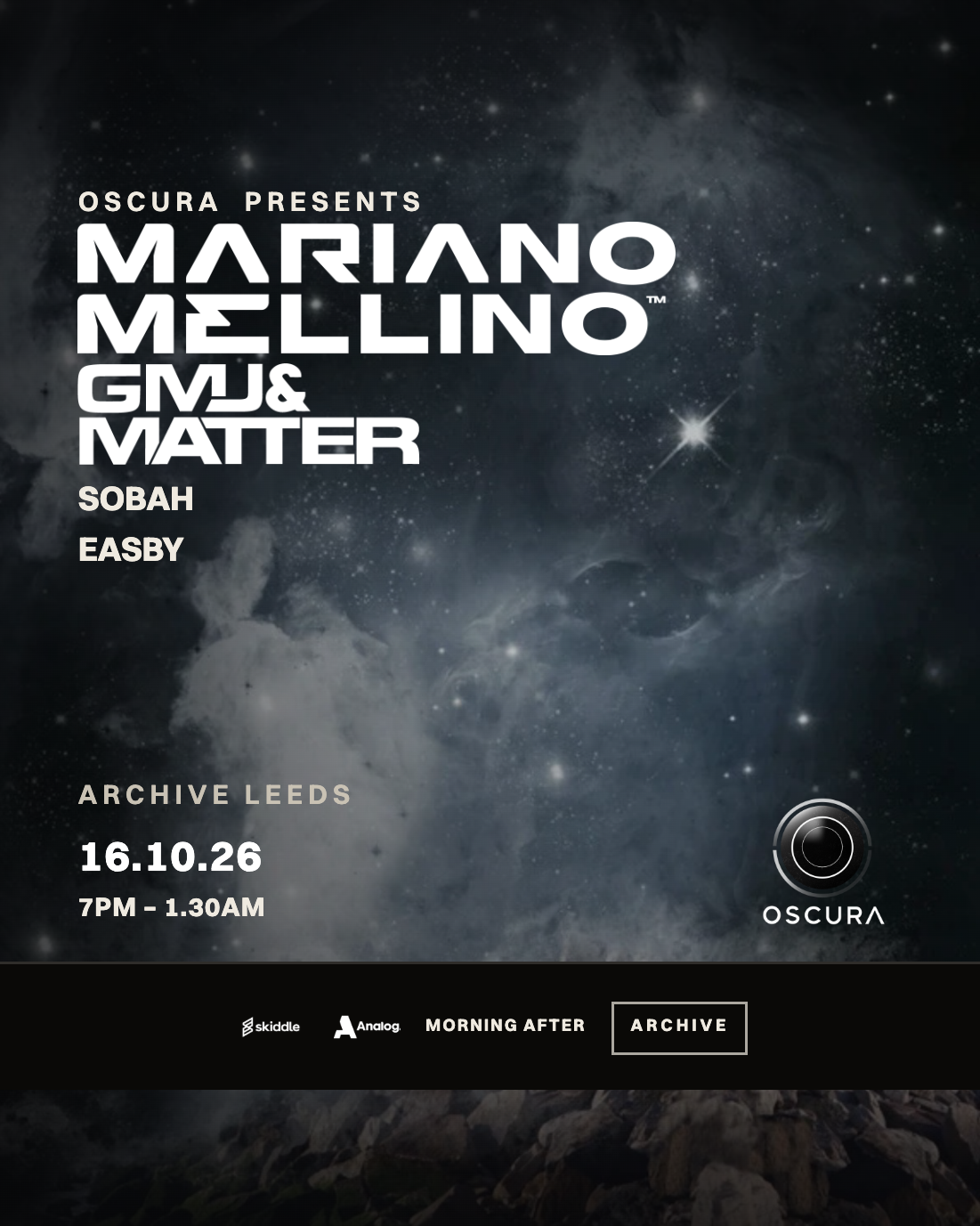 OSCURA presents Mariano Mellino, GMJ and Matter B2B