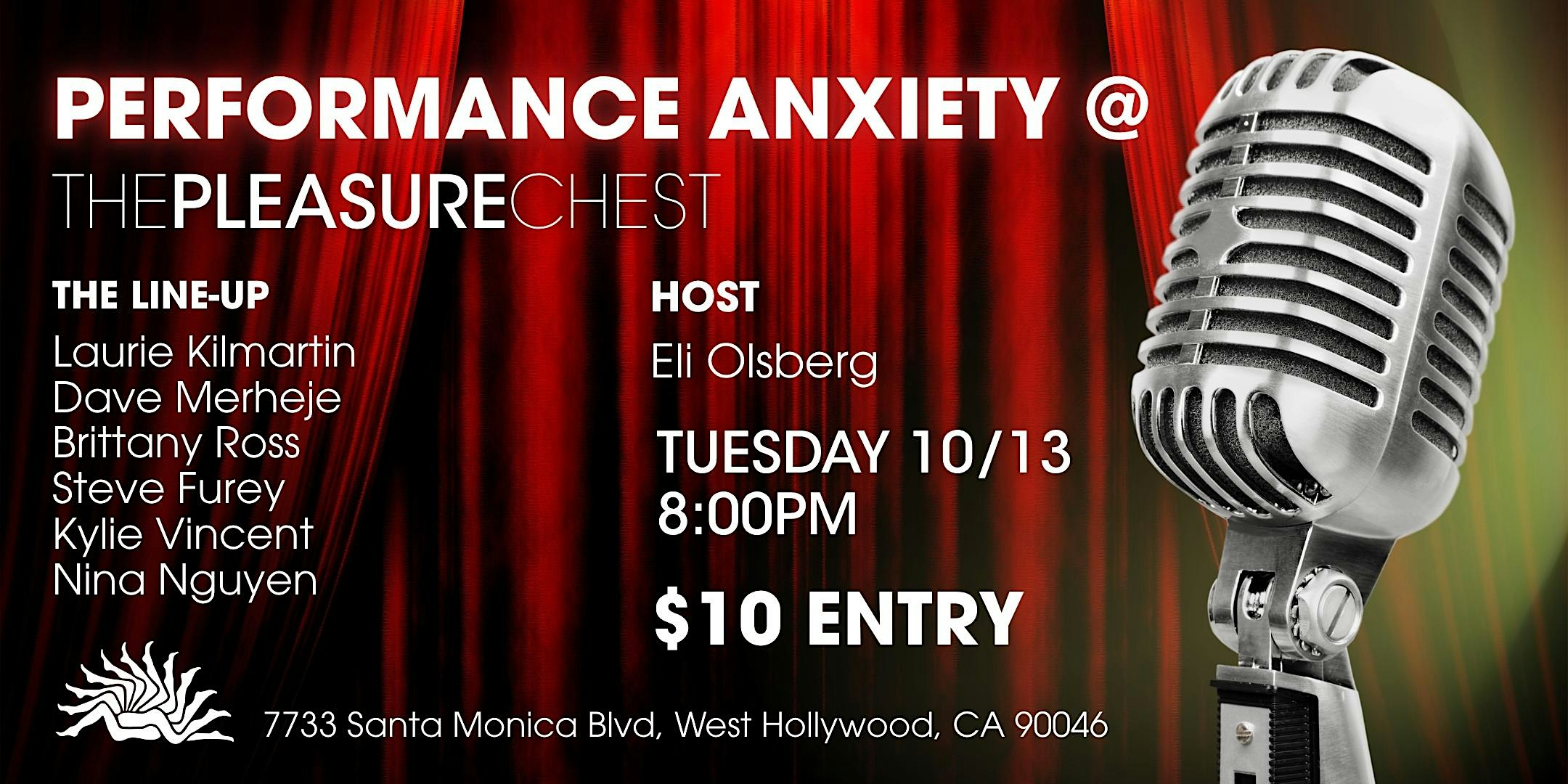 PERFORMANCE ANXIET COMEDY NIGHT @ THE PLEASURE CHEST