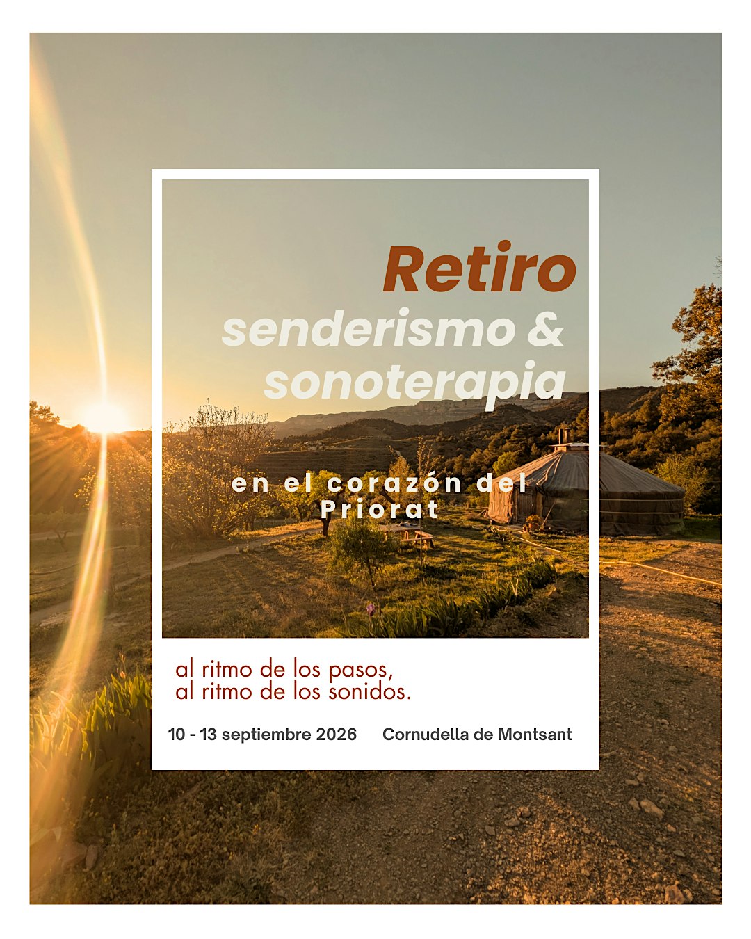 Retiro de senderismo & Sonoterapia en el Priorat del 10 al 13 de septiembre