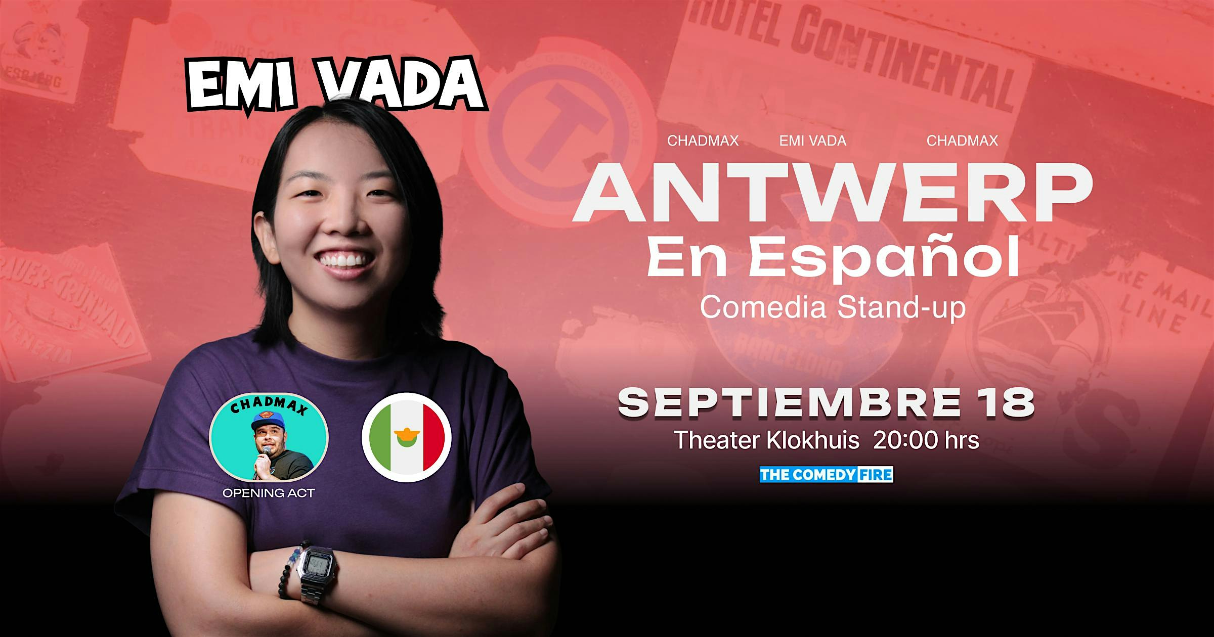 Antwerp en Español #3 - Show de comedia stand-up con Emi Vada y Chadmax