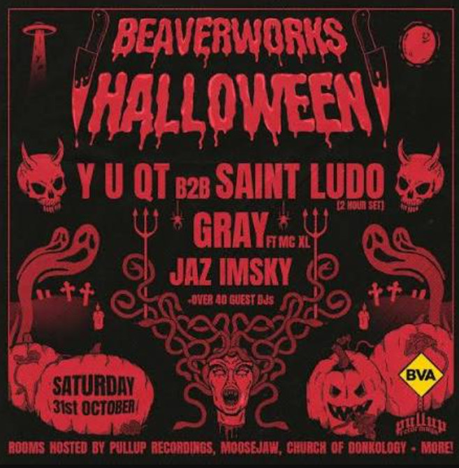 Beaver Works Halloween w/ Y U QT b2b Saint Ludo, Gray + more