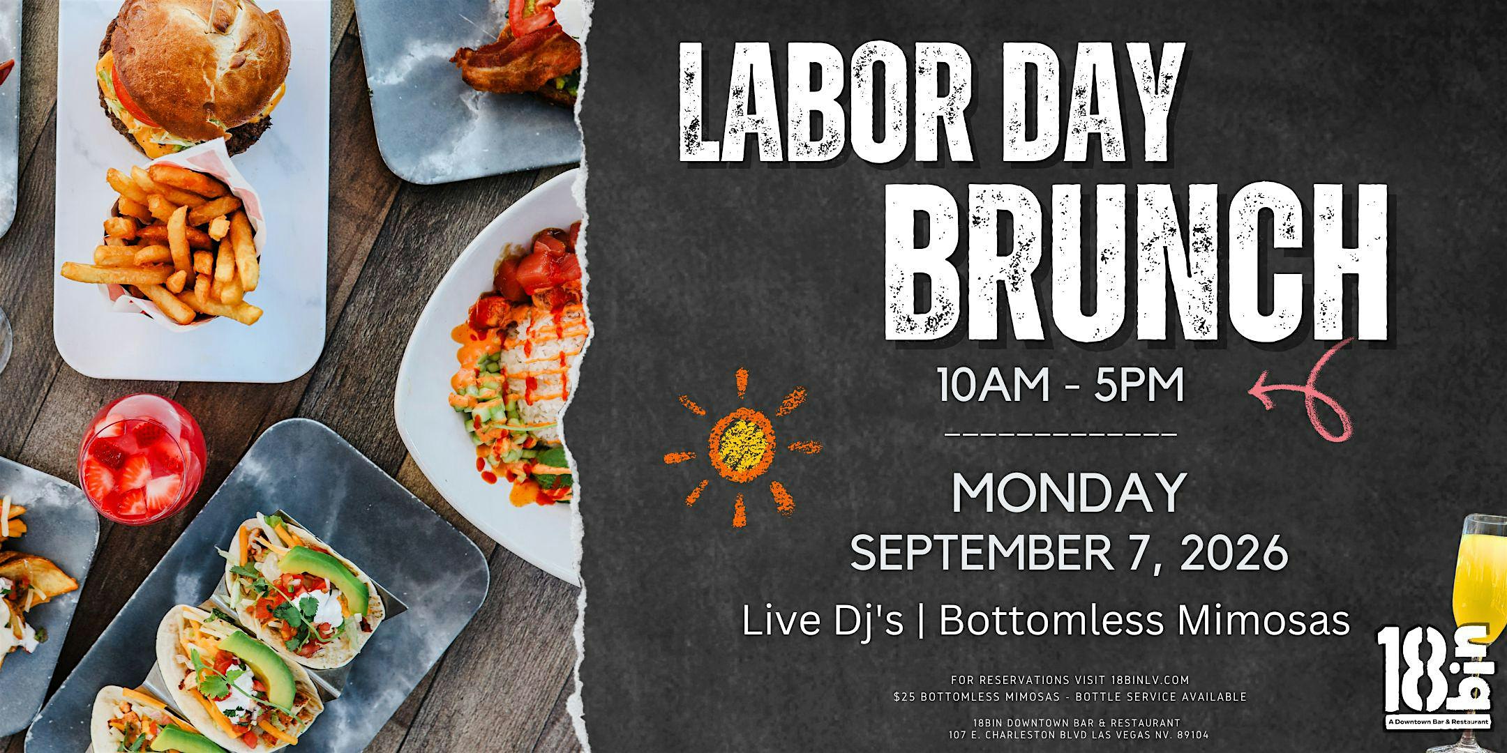 Labor Day Brunch Las Vegas 2026 | Bottomless Mimosas + Live DJs at 18bin