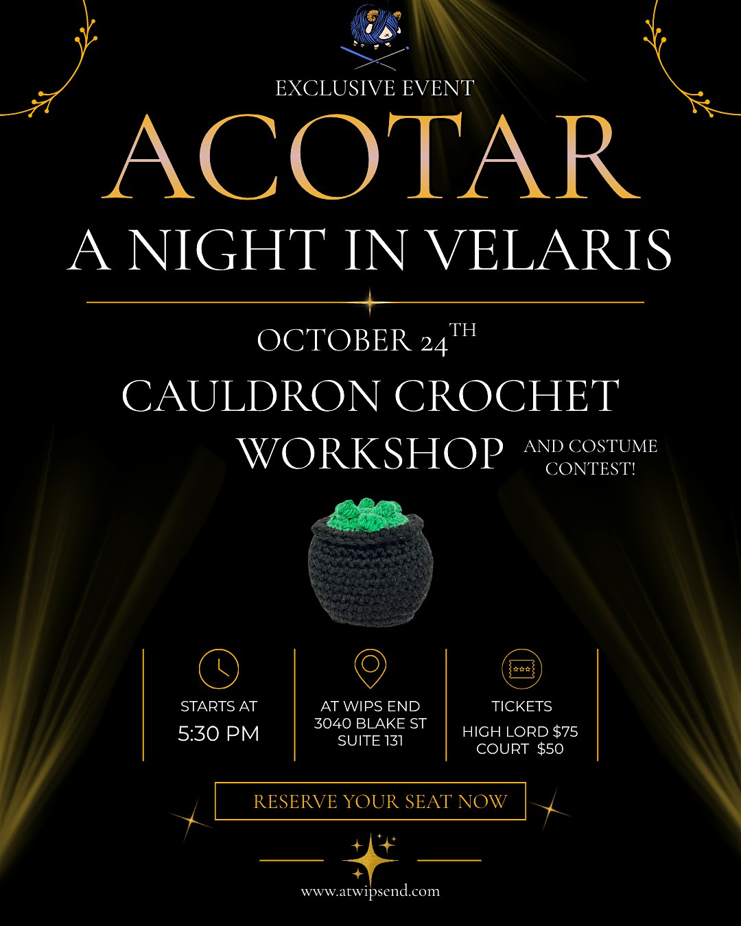 A Night in Velaris Cauldron Crochet Workshop