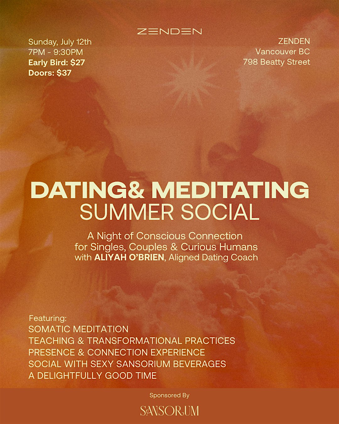 Dating and Meditating Social at ZENDEN w/ Aliyah O'brien + Sansorium