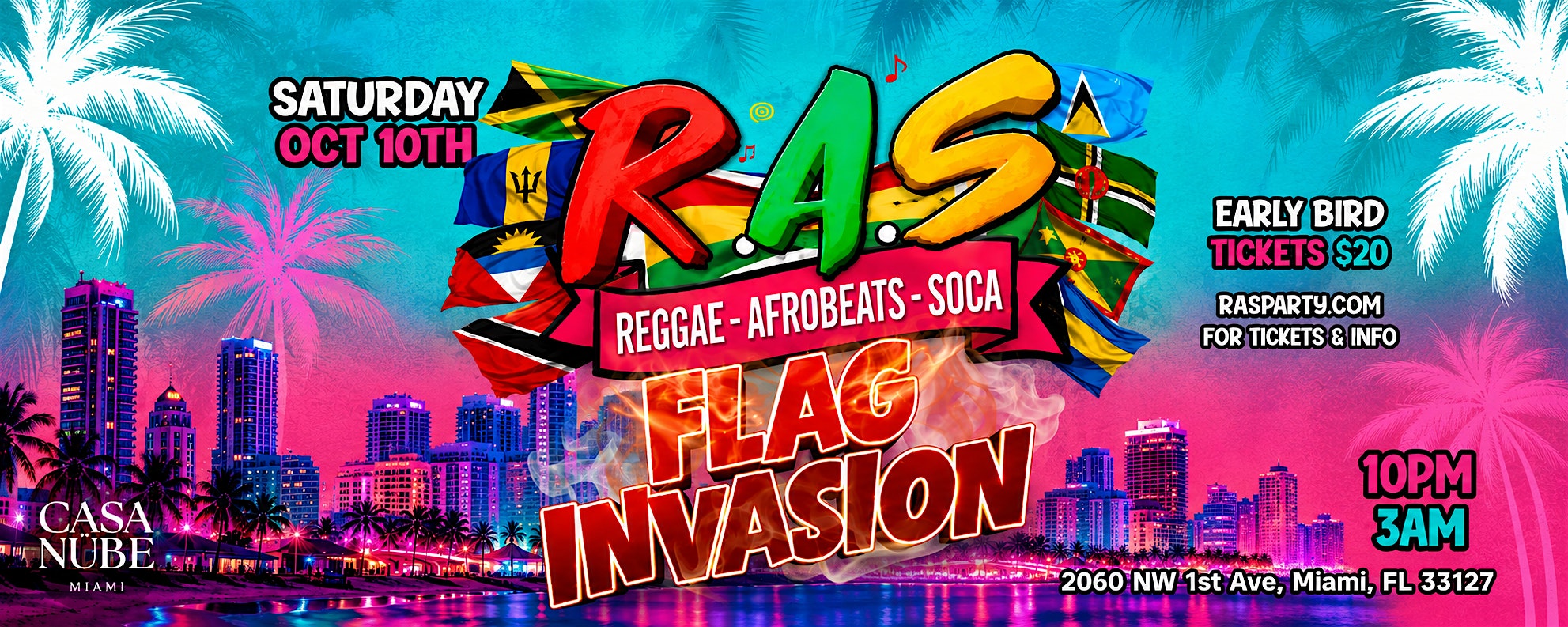 R.A.S FLAG INVASION MIAMI | 100% REGGAE AFROBEAT  SOCA