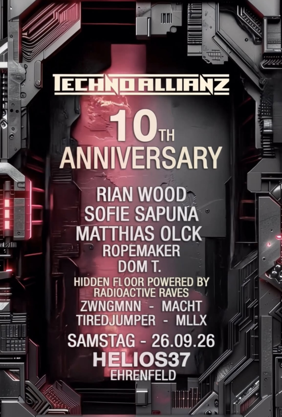 10 years of Techno Allianz with Sofie Sapuna, Rian Wood & Matthias Olck