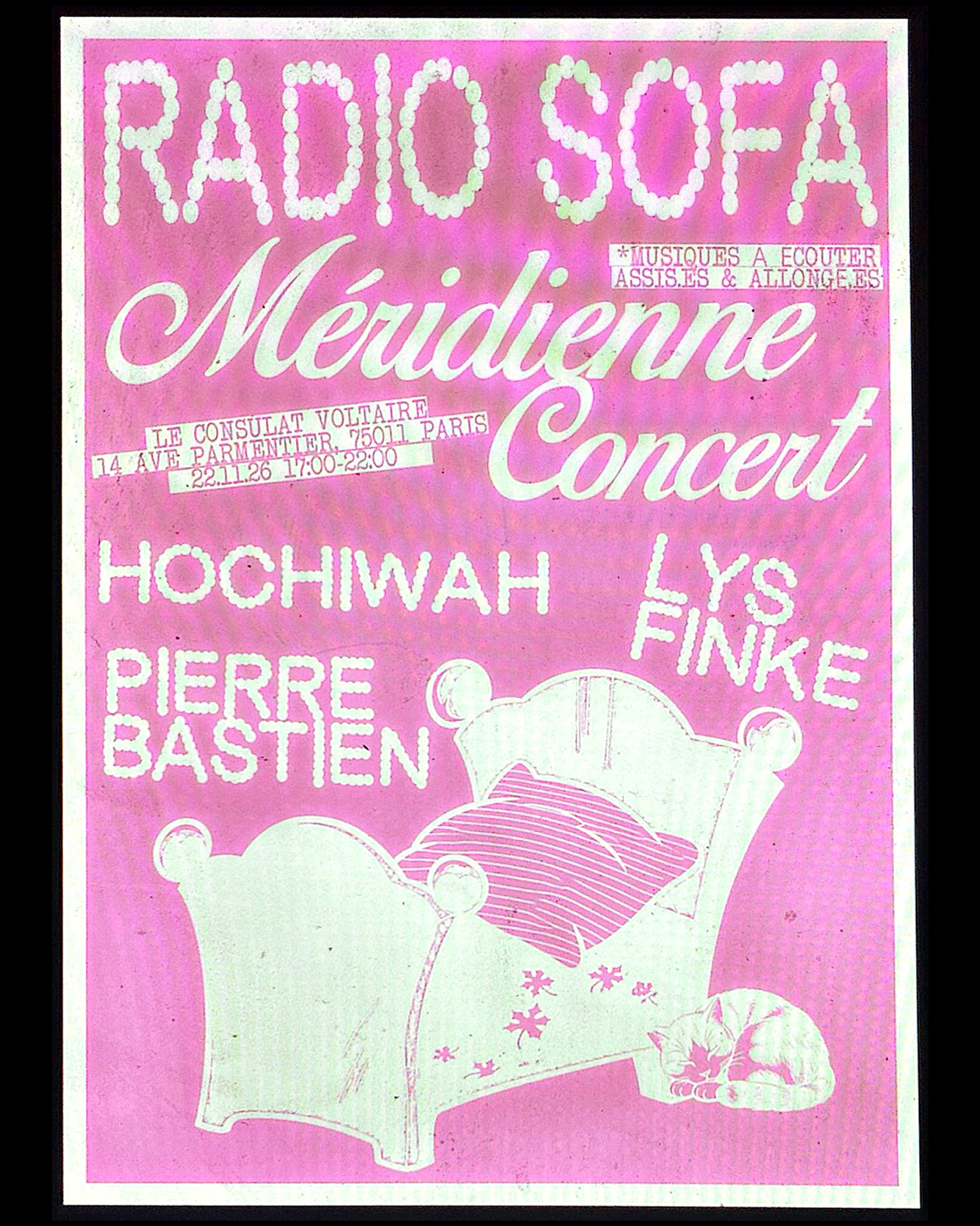 RADIO SOFA présente MÉRIDIENNE CONCERT: Hochiwah, Lys Finke, Pierre Bastien