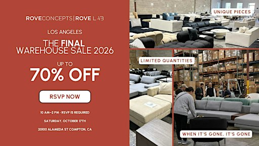 Rove Concepts x Rove Lab - Final Los Angeles Warehouse Sale 2026 - Oct 17th