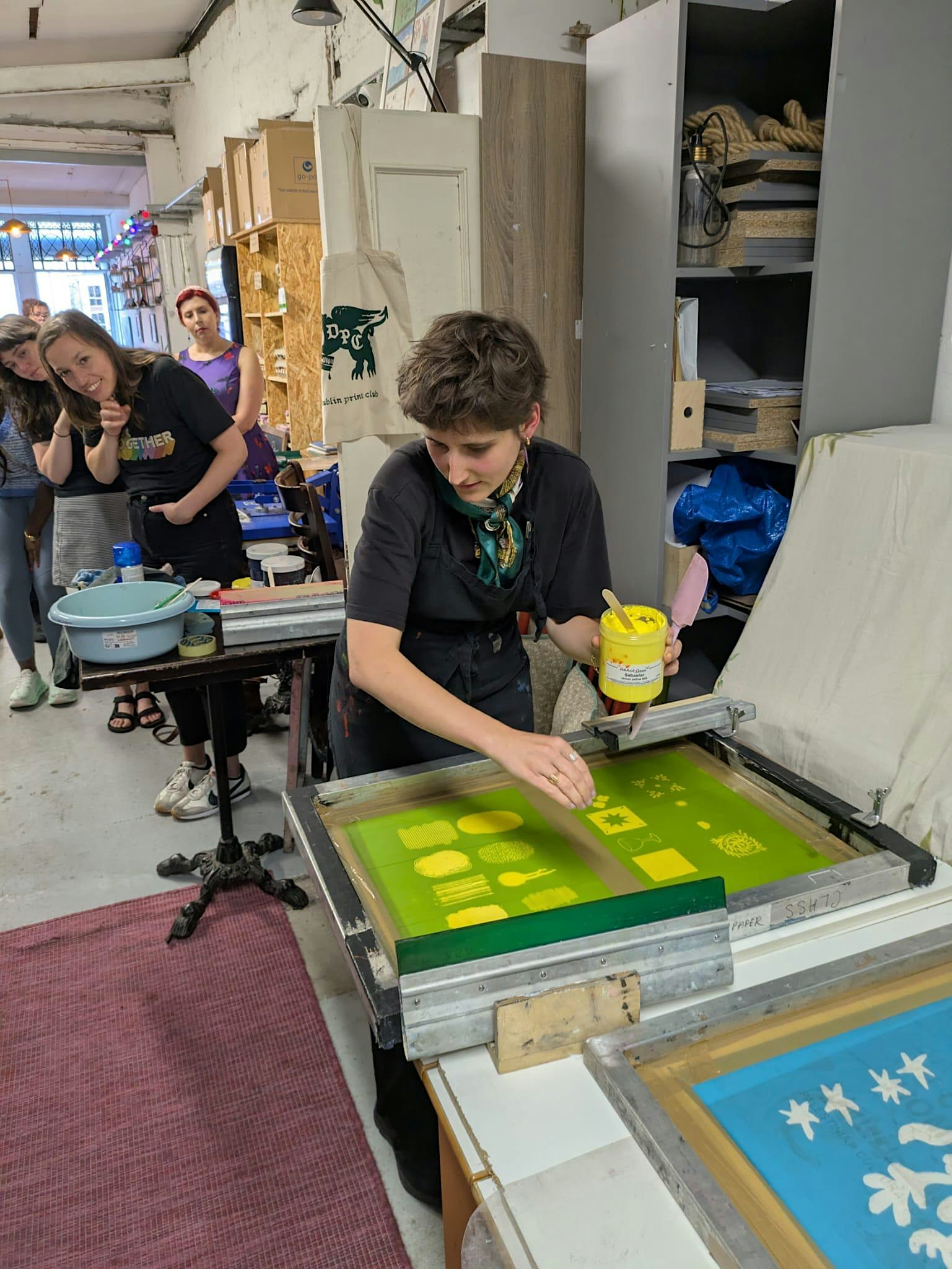 Screen print Taster workshop, Small changes X DPC