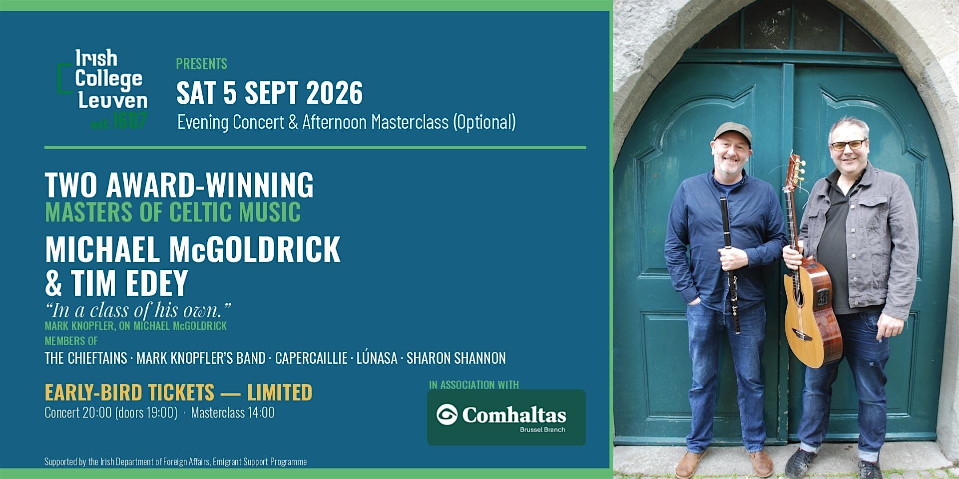 Michael McGoldrick & Tim Edey : Concert and Masterclass