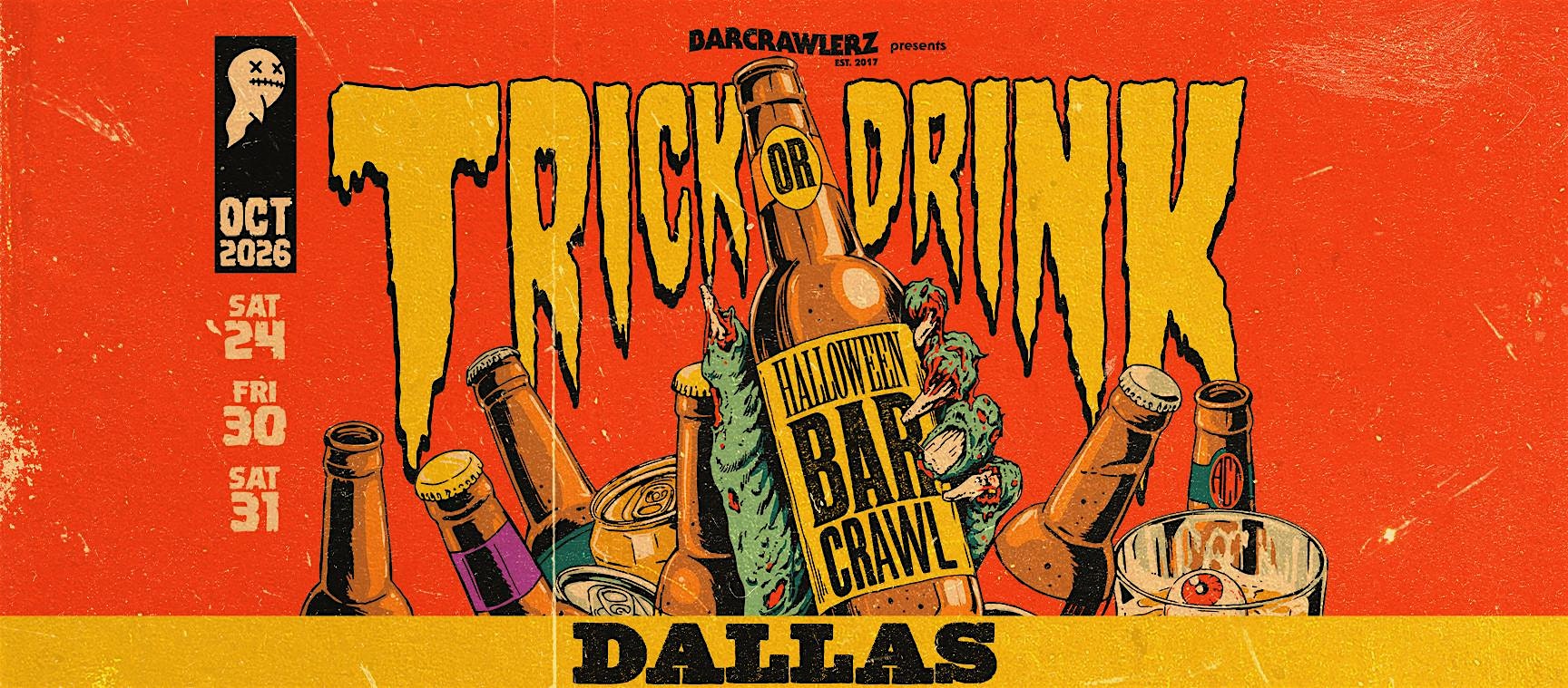 Trick or Drink: Dallas Halloween Bar Crawl (3 Days)