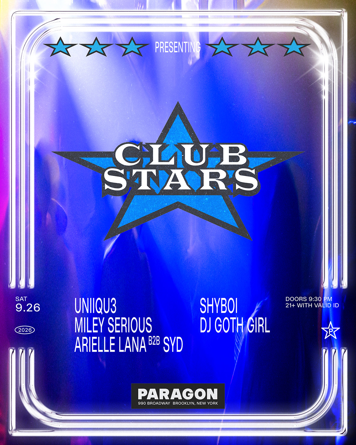 Club Stars: UNiiQU3, Miley Serious, Arielle Lana b2b Syd + Shyboi, DJ Goth Girl