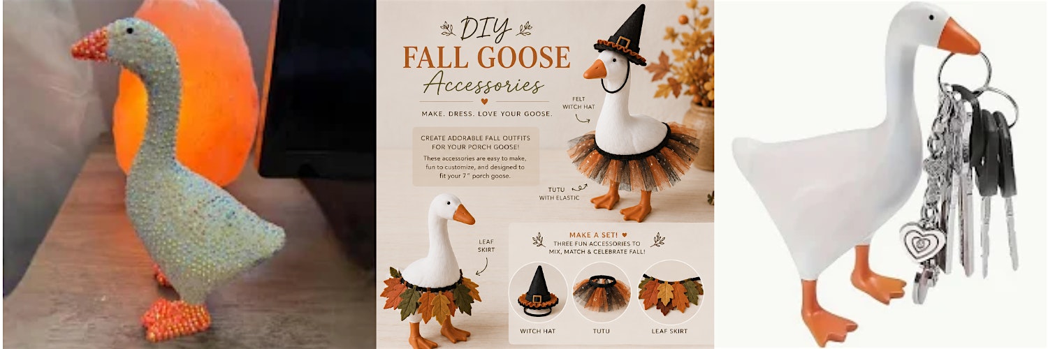The Goose Gets Glam | Porch Goose Key Holder Bedazzling & Make Accessories