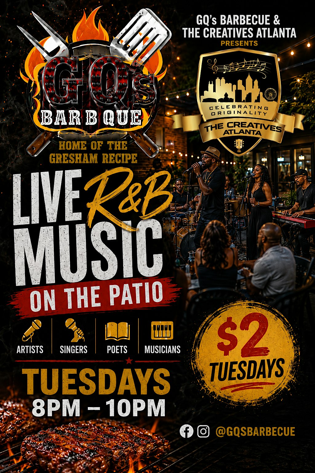 Live R&B Music on the Patio at GQ's Barbecue | Every Tuesday Night