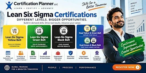 Lean Six Sigma Yellow, Green & Black Belt Training Program in Montreal