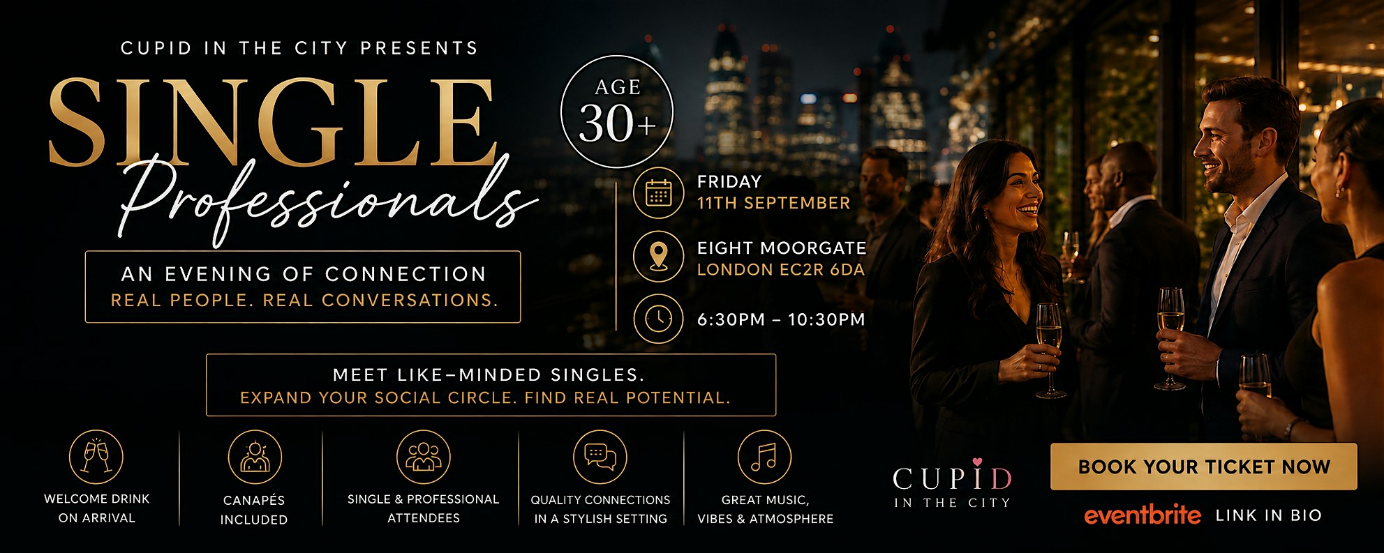 Social for Single Professionals Age 30+ @Private Members Club