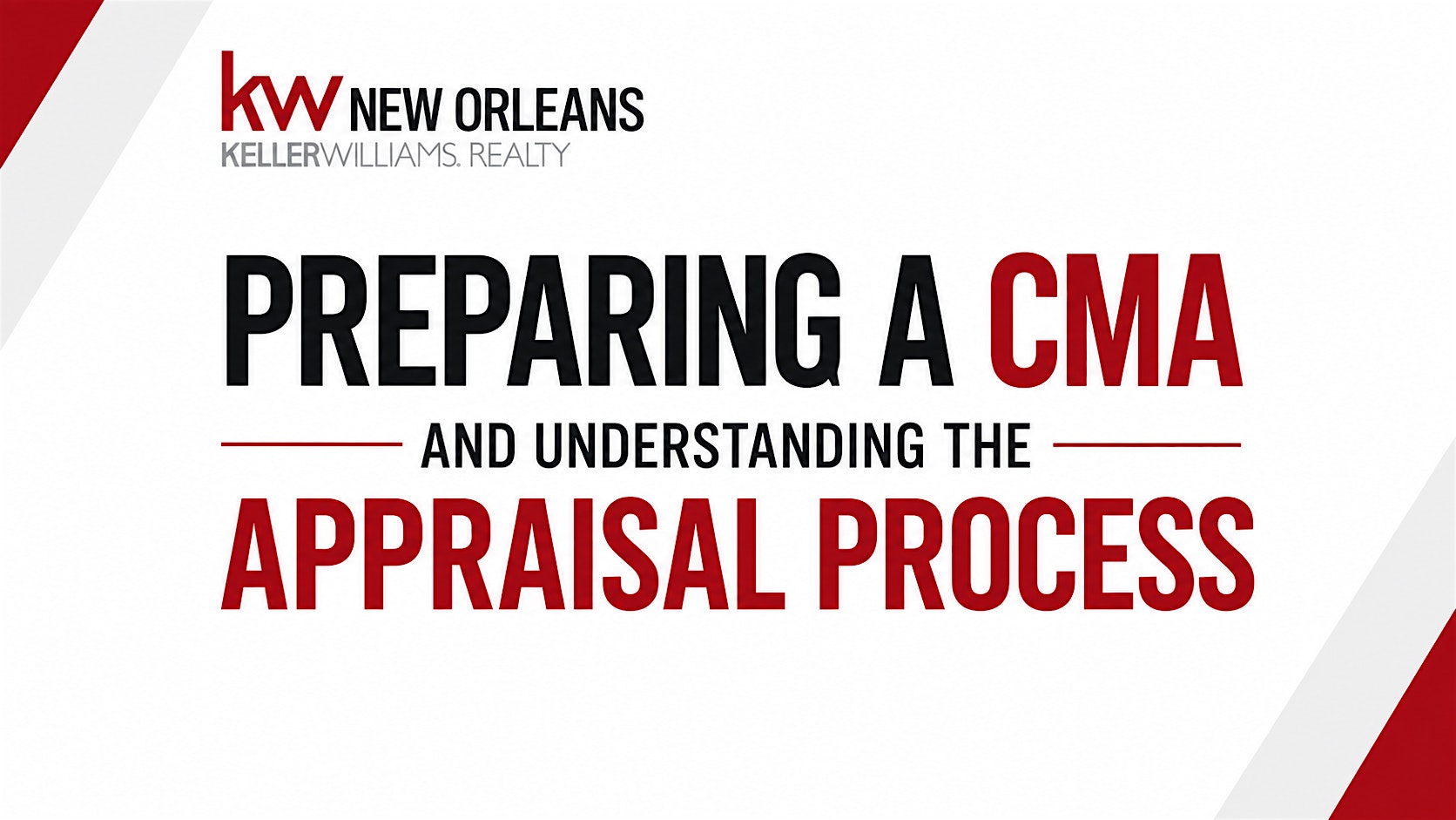 Preparing a CMA & Understanding the Appraisal Process